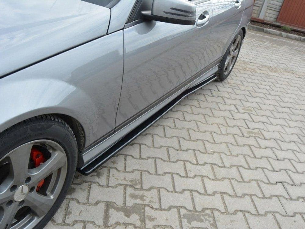 UNDER SKIRTS SUITABLE FOR MERCEDES C CLASS W204 W205 2007-2019 GLOSSY BLACK