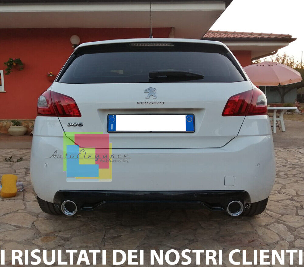 SOTTO PARAURTI POSTERIORE PEUGEOT 308 II DIFFUSORE GTI NERO LUCIDO ABS ., 0254