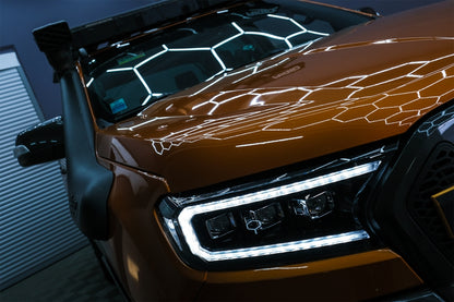 FARI ANTERIORI ADATTI PER FORD RANGER T6 2015-2020 FULL LED DINAMICI LOOK NERO