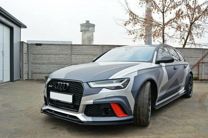 SPLITTER ADATTO PER AUDI A6 4G C7 RS6 2011-2018 LOOK NERO LUCIDO DESIGN SPORTIVO