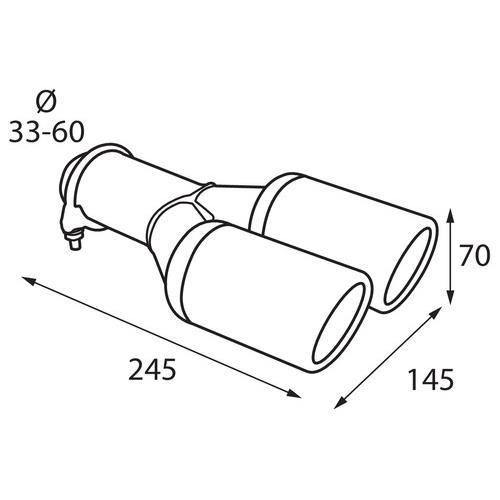 TERMINALI DI SCARICO CROMATI INOX DOPPIO USCITA ADATTI PER BMW SERIE 3 F30 F31