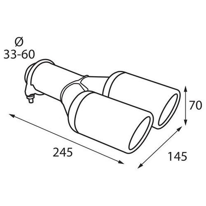 TERMINALI DI SCARICO CROMATI INOX DOPPIO USCITA ADATTI PER BMW SERIE 3 F30 F31