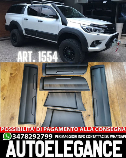 DOOR BUMPERS SUITABLE FOR TOYOTA HILUX 8 2015-2019 MATT BLACK LOOK 