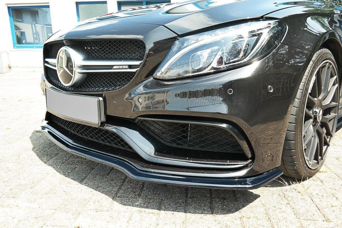 SPLITTER ADATTO PER MERCEDES CLASSE C W205 C205 2015-2018 LOOK C63 NERO LUCIDO