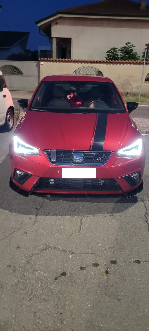 SPLITTER 3 PEZZI ADATTO PER SEAT IBIZA 5 6J FR 2017+ LOOK NERO LUCIDO