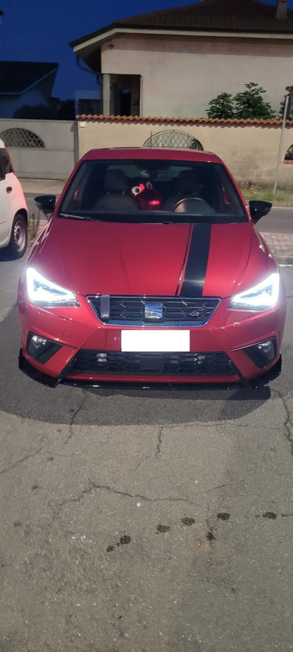 SPLITTER 3 PEZZI ADATTO PER SEAT IBIZA 5 6J FR 2017+ LOOK NERO LUCIDO