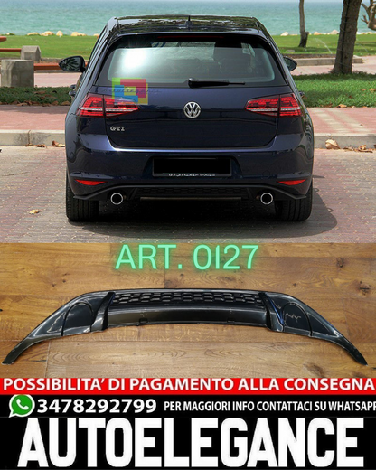DIFFUSER SUITABLE FOR VW GOLF 7 2012-2017 GTI LOOK 1+1 GLOSSY BLACK LOOK 