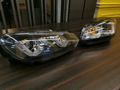 FARI ANTERIORI ADATTI PER VW GOLF 6 2008-2013 LOOK GOLF 7 DESIGN SPORTIVO