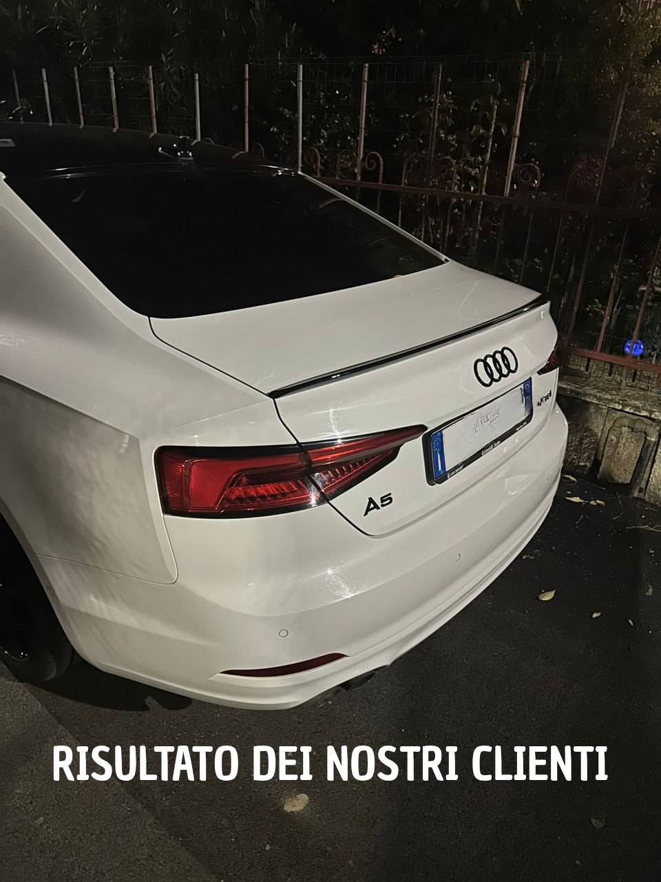 SPOILER BAGAGLIAIO ADATTO PER AUDI A5 F5 COUPE CABRIO 2017+ LOOK NERO LUCIDO