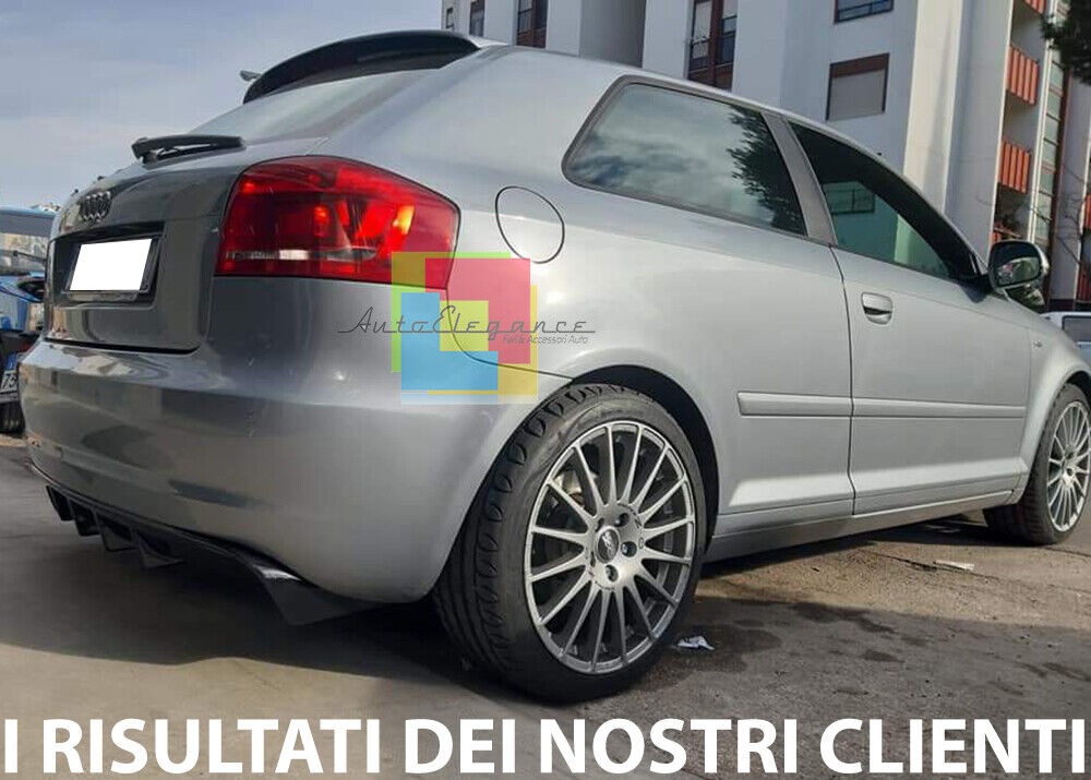 DIFFUSER SUITABLE FOR AUDI A3 8P 2008-2012 3/5 DOORS RS3 LOOK GLOSSY BLACK 