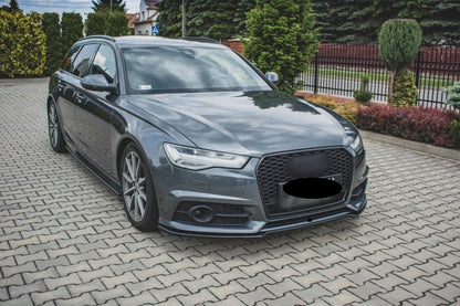 SPLITTER ANTERIORE ADATTO PER AUDI A6 4G C7 LOOK NERO LUCIDO DESIGN SPORTIVO