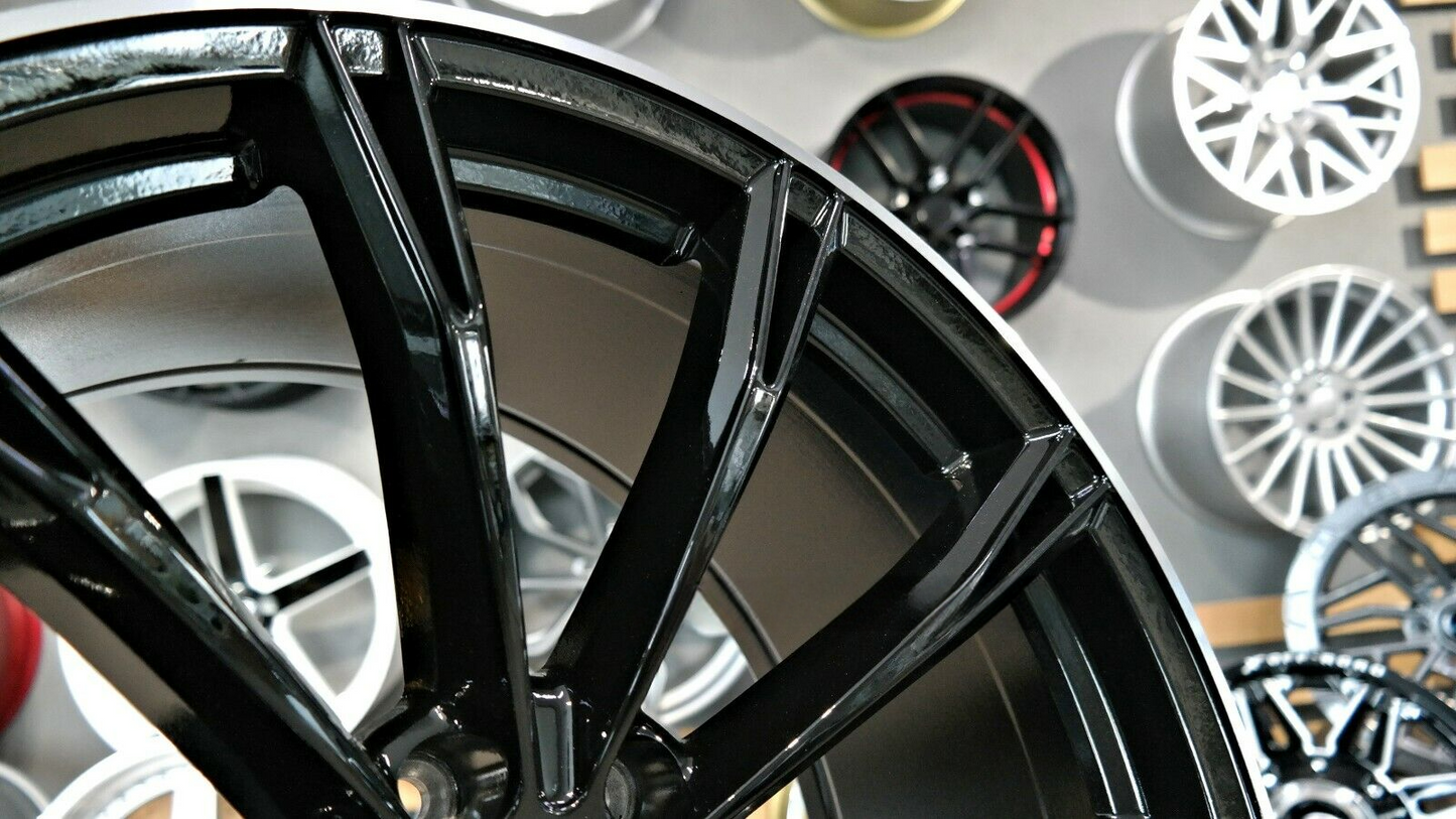 ADATTO per Audi A4 A5 A6 A8 A7 S-Line 21 inch 5x112 ABT design Nero Lucido Ruote