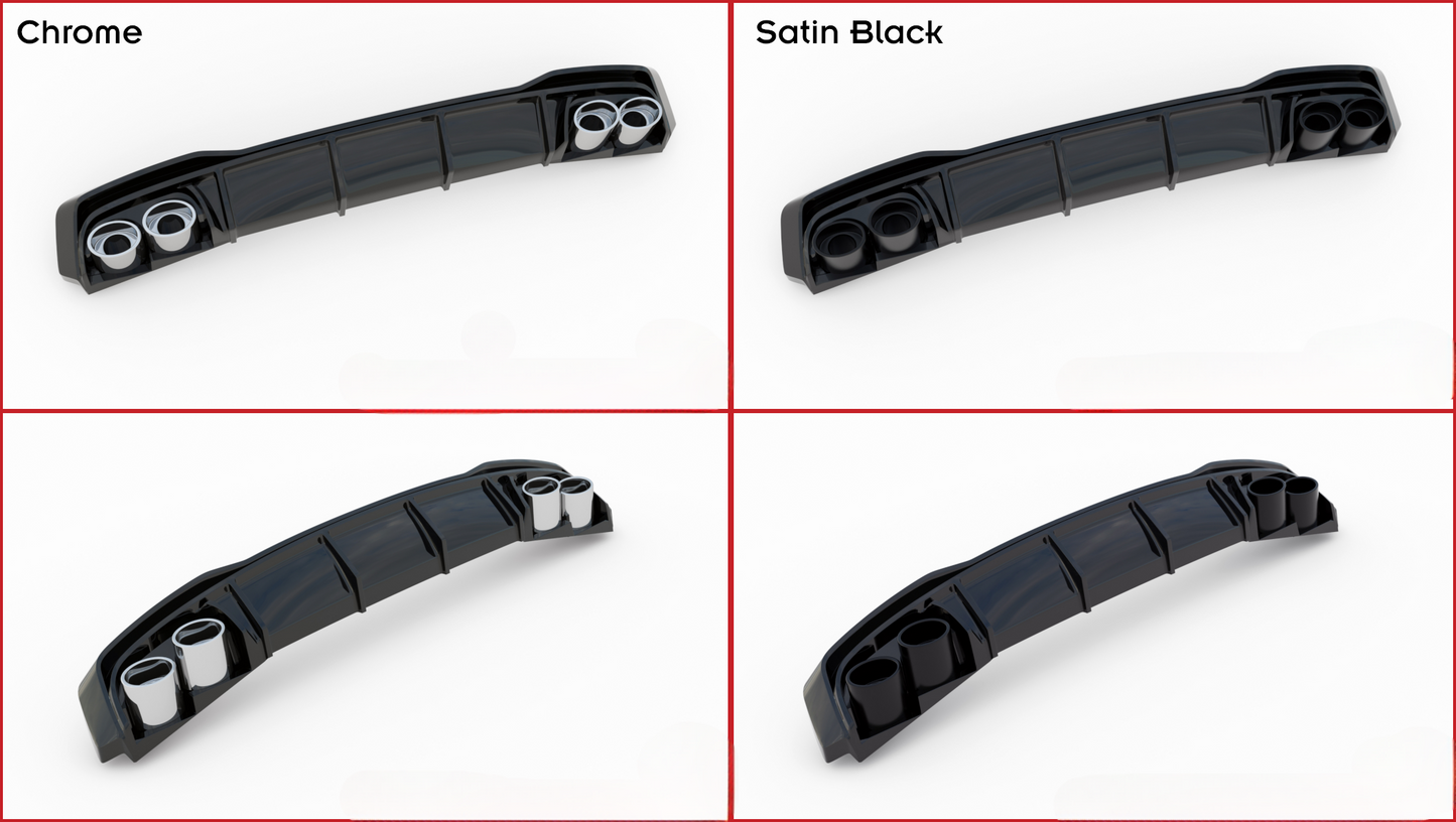 REAR DIFFUSER + EXHAUST TIPPER FOR VOLKSWAGEN GOLF GTE MK8 
