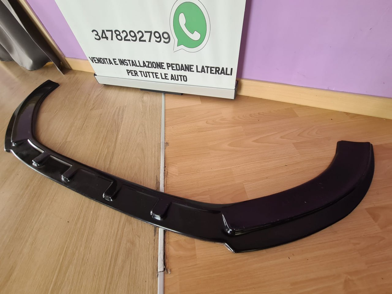 SPLITTER ADATTO PER AUDI A3 8V 2012-2016 S3 SLINE LOOK NERO LUCIDO