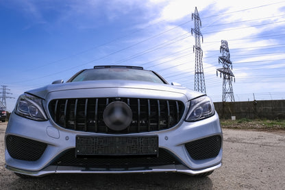 GRIGLIA ADATTA PER MERCEDES CLASSE C W205 2015-2018 NERO LUCIDO SENZA CAMERA GT