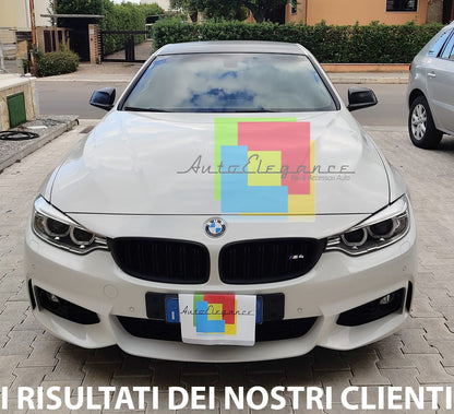 GRIGLIA ADATTA PER BMW SERIE 4 F32 F33 F36 DOPPIA FASCIA LOOK NERO LUCIDO
