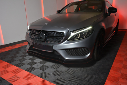 FRONT SPLITTER SUITABLE FOR MERCEDES C W205 S205 AMG ABS SPLITTER BLACK LOOK 