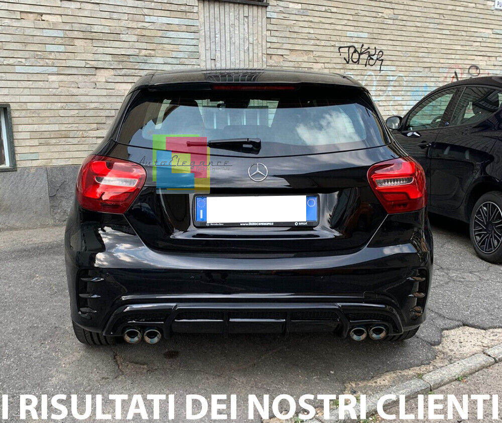 MERCEDES A-CLASS W176 REAR BUMPER DIFFUSER GLOSSY ABS AMG B - 04