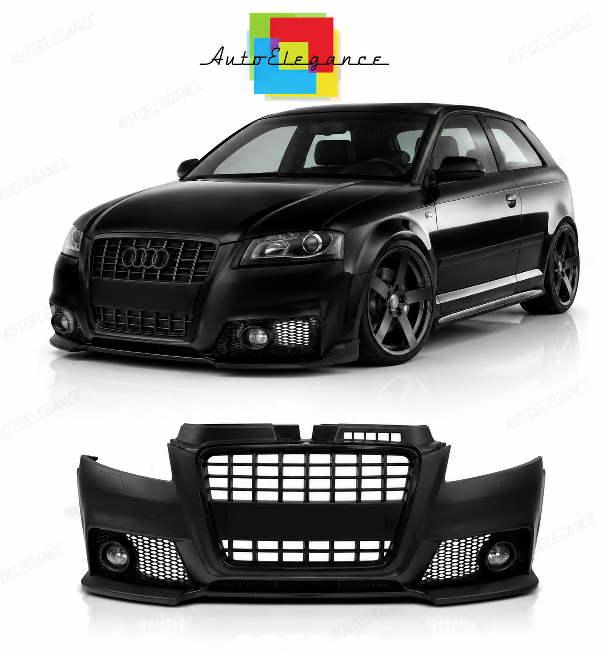 💕PARAURTI ANTERIORE AUDI A3 8P 08-12 LOOK S-LINE NERO💕