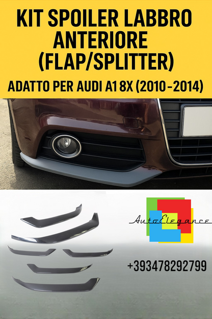 🌟SPOILER LABBRO ANTERIORE ADATTO PER AUDI A1 8X (2010–2014)🌟