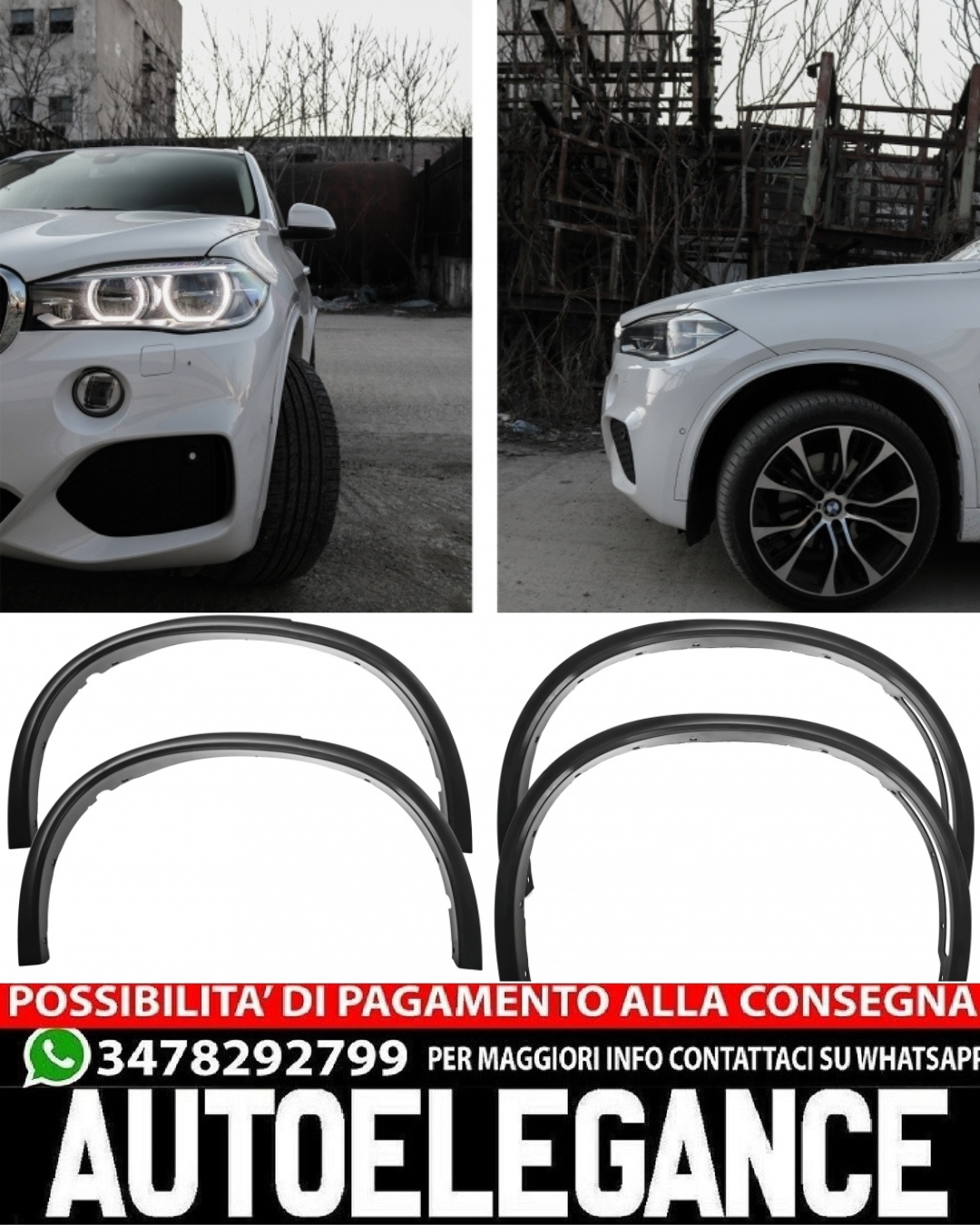 PARAFANGHI ALLARGATI ADATTI PER BMW X5 F15 2014-2018 LOOK M-SPORT DESIGN SPORTIV