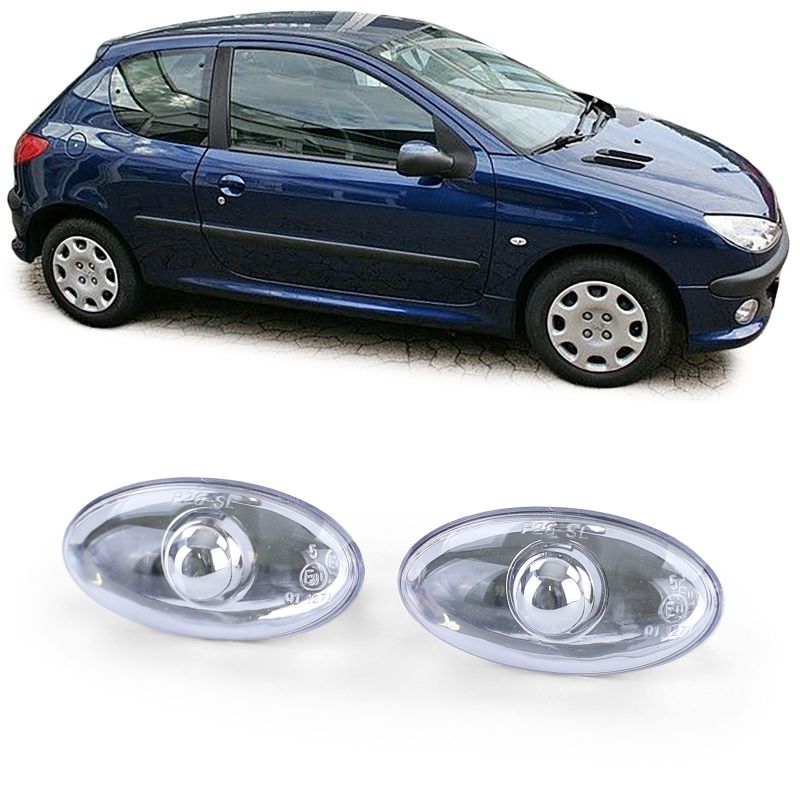 Coppia Frecce Laterali Cromate Cristallo per Peugeot e Toyota Aygo