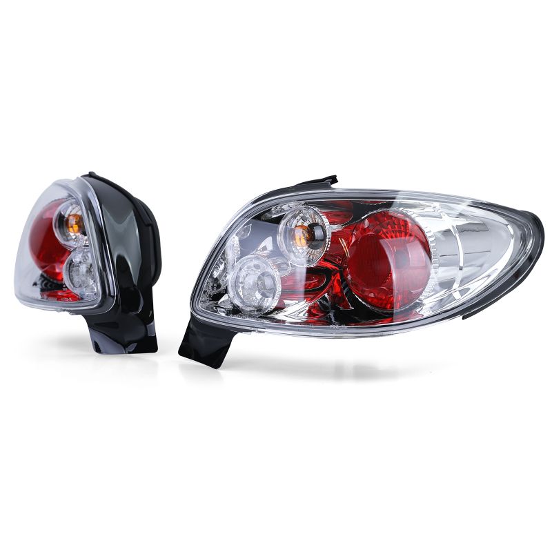 Coppia Fanali Posteriori Cromati per Peugeot 206 CC Cabrio 2000-2008