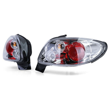 Coppia Fanali Posteriori Cromati per Peugeot 206 CC Cabrio 2000-2008