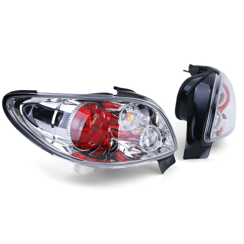 Coppia Fanali Posteriori Cromati per Peugeot 206 CC Cabrio 2000-2008