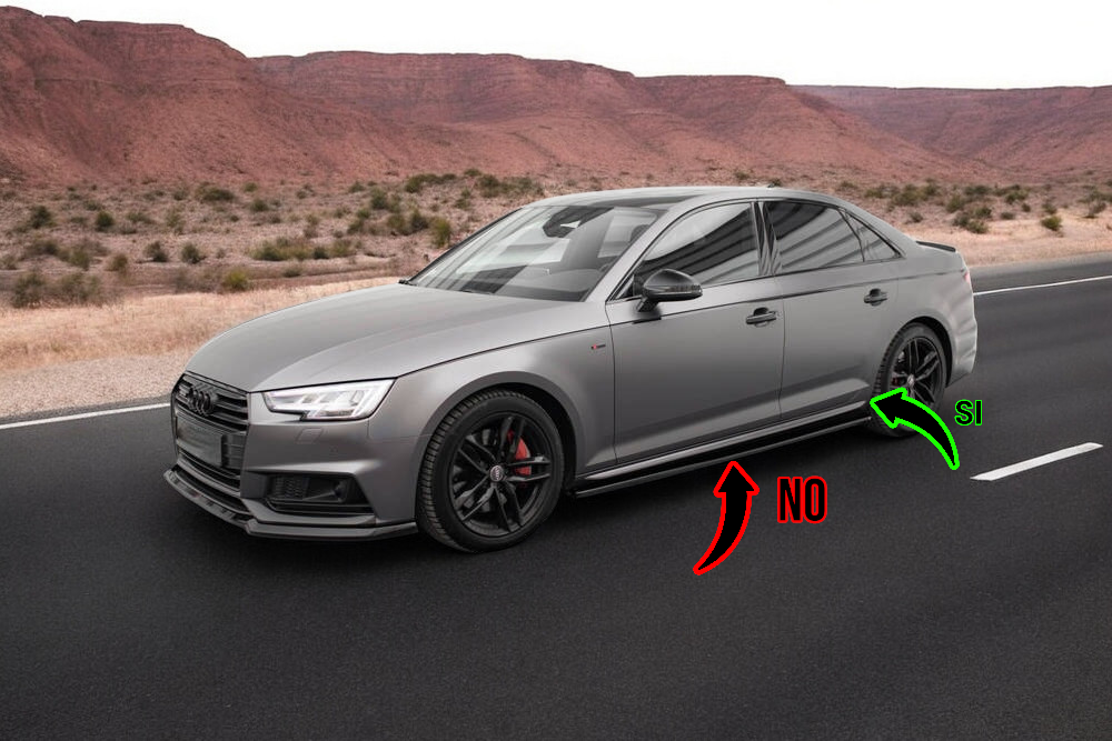 0475🔥Coppia minigonne laterali sline Adatto Per Audi a4 b9 nero lucido 15-19🔥