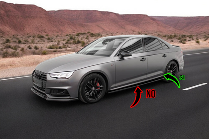 0475🔥Coppia minigonne laterali sline Adatto Per Audi a4 b9 nero lucido 15-19🔥