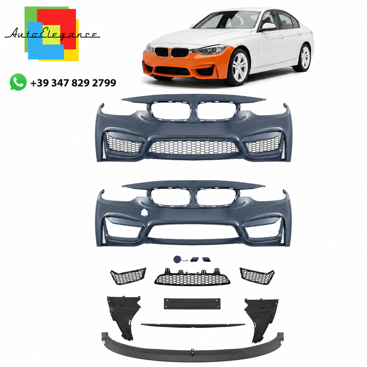 SPLITTER SUITABLE FOR VW GOLF 8 GTI GTD RLINE LOOK GLOSSY BLACK SPORTY DESIGN 