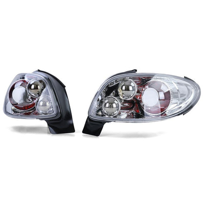 Coppia Fanali Posteriori Cristallo Cromati per Peugeot 206 CC (2000–2008)