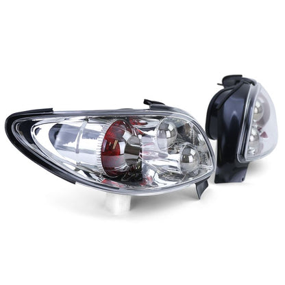 Coppia Fanali Posteriori Cristallo Cromati per Peugeot 206 CC (2000–2008)
