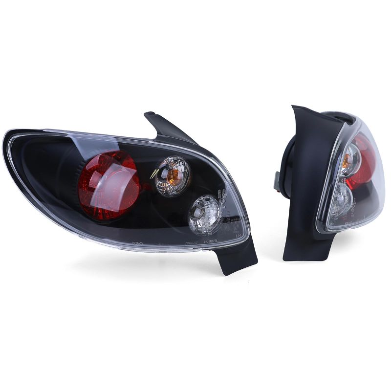 Coppia Fanali Posteriori Nero Cristallo per Peugeot 206 Hatchback (1998–2009)