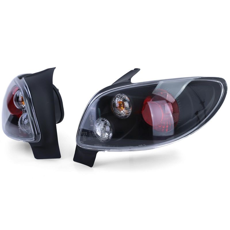 Coppia Fanali Posteriori Nero Cristallo per Peugeot 206 Hatchback (1998–2009)