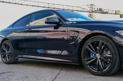 SOTTOMINIGONNE ADATTE PER BMW SERIE 4 F32 F33 F36 LOOK NERO LUCIDO DESIGN MSPORT