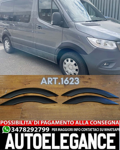 WIDENED MUDGUARDS SUITABLE FOR MERCEDES SPRINTER W907 2019+ MATT BLACK LOOK