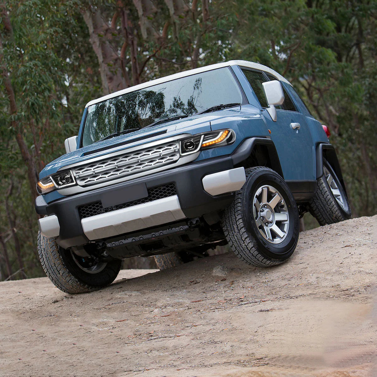 Black Grille LED Headlights Fit For Toyota FJ Cruiser 1st Generation 2007-2015 