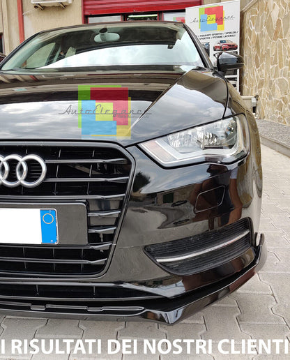 SPLITTER SUITABLE FOR AUDI A3 8V 2012-2016 STANDARD SLINE LOOK GLOSSY BLACK 