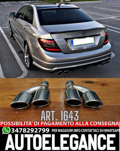 TERMINALI PER MERCEDES W204 W211 W203 R171 W219 W221 W463 LOOK 63 INOX CROMATI