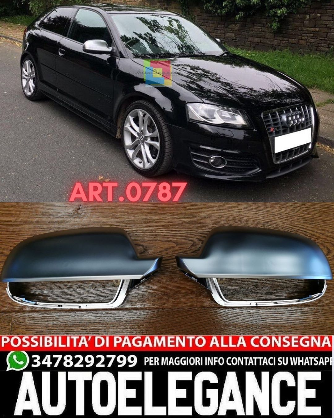 SATIN CAPS SUITABLE FOR AUDI A3 80-A4 8K B8-A5 8T LIFT SPORTY LOOK