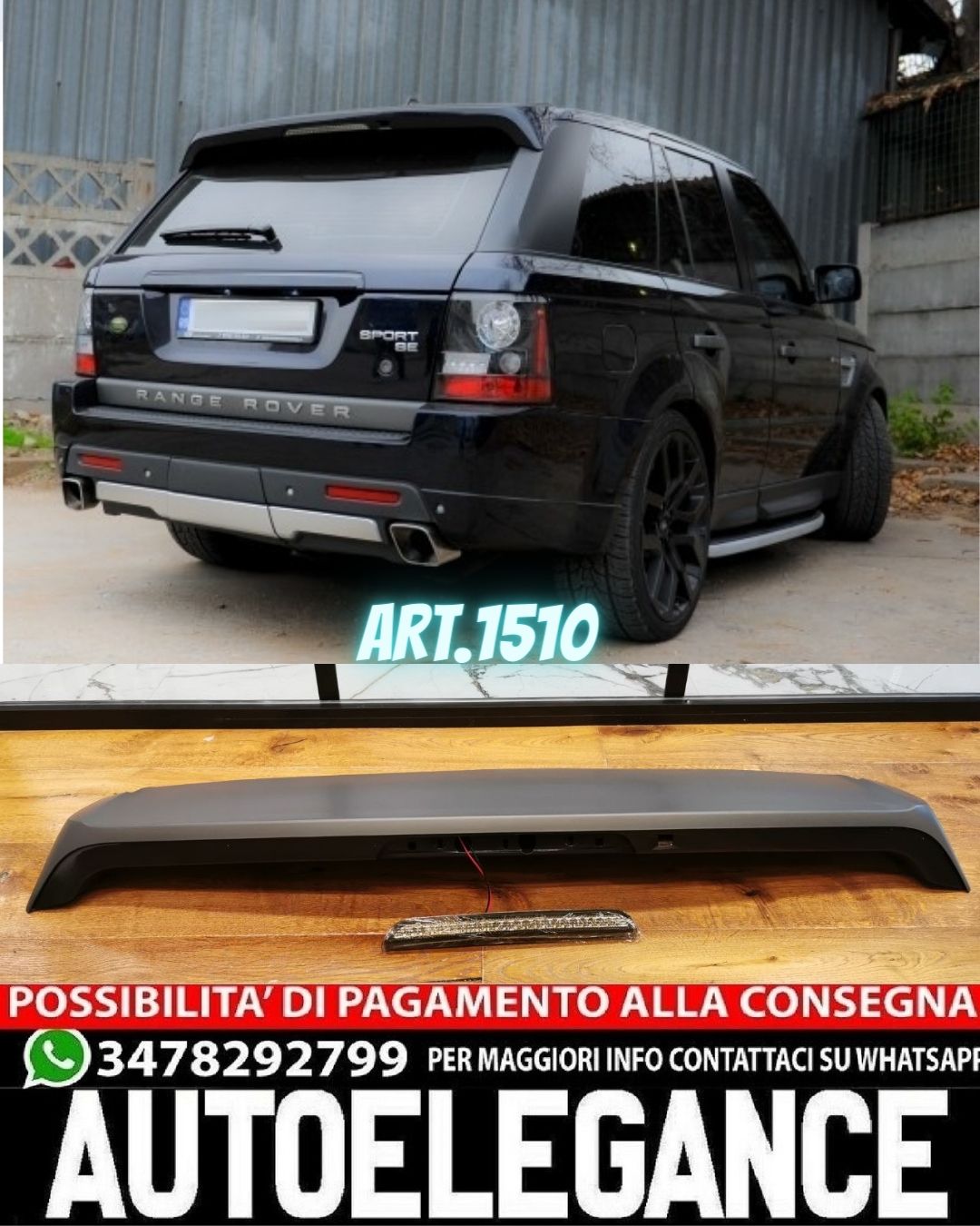 ROOF SPOILER SUITABLE FOR RANGE ROVER SPORT L320 LIFT 2010-2013 AUTOBIOGRAPH LOOK