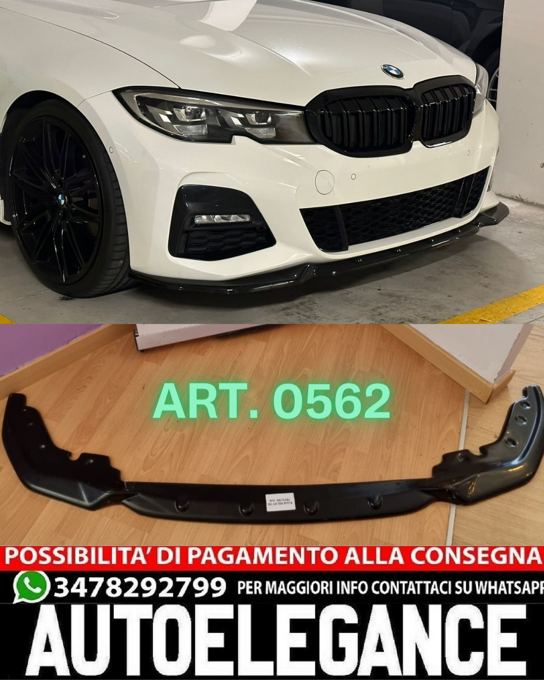 SPLITTER SERIE 3 G20 G21 MSPORT 2018-2022 LOOK NERO LUCIDO