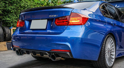 DIFFUSER SUITABLE FOR BMW 3 SERIES F30 F31 MSPORT 1+1 GLOSSY BLACK SPORTY LOOK