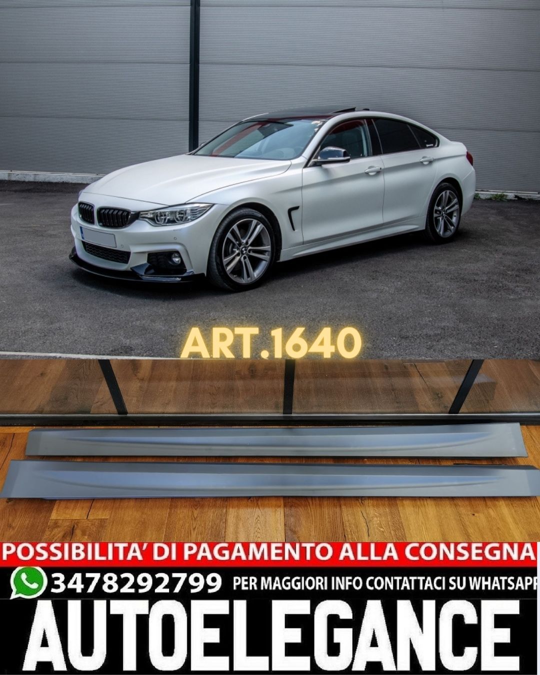 SIDE SKIRTS SUITABLE FOR BMW 4 SERIES F36 2013-2019 M4 LOOK SPORTY DESIGN 