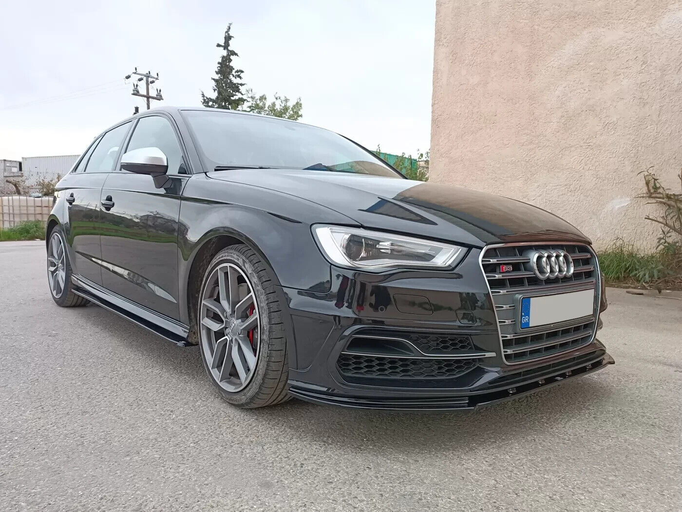 SPLITTER ADATTO PER AUDI A3 8V 2012-2016 S3 SLINE LOOK NERO LUCIDO