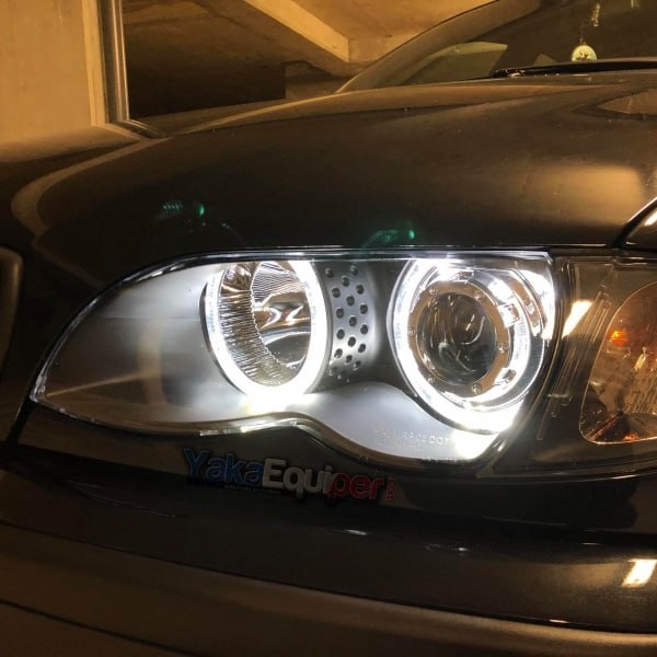 FARI ADATTI PER BMW SERIE 3 E46 2001-2005 ANGEL EYES + DOPPIO KIT LED