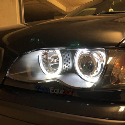 FARI ADATTI PER BMW SERIE 3 E46 2001-2005 ANGEL EYES + DOPPIO KIT LED