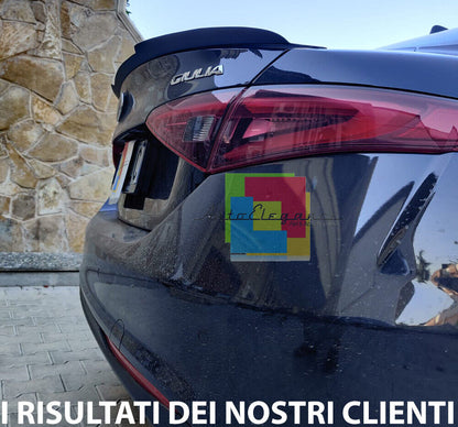 SPOILER ADATTO PER ALFA ROMEO GIULIA GIULIETTA LOOK NERO LUCIDO DESIGN SPORTIVO